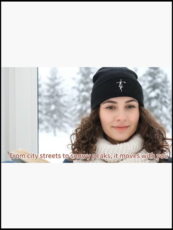 Satin Lined Knit Beanie Hat Women Embroidered Silk Lining Slouchy Cuffed main image 5
